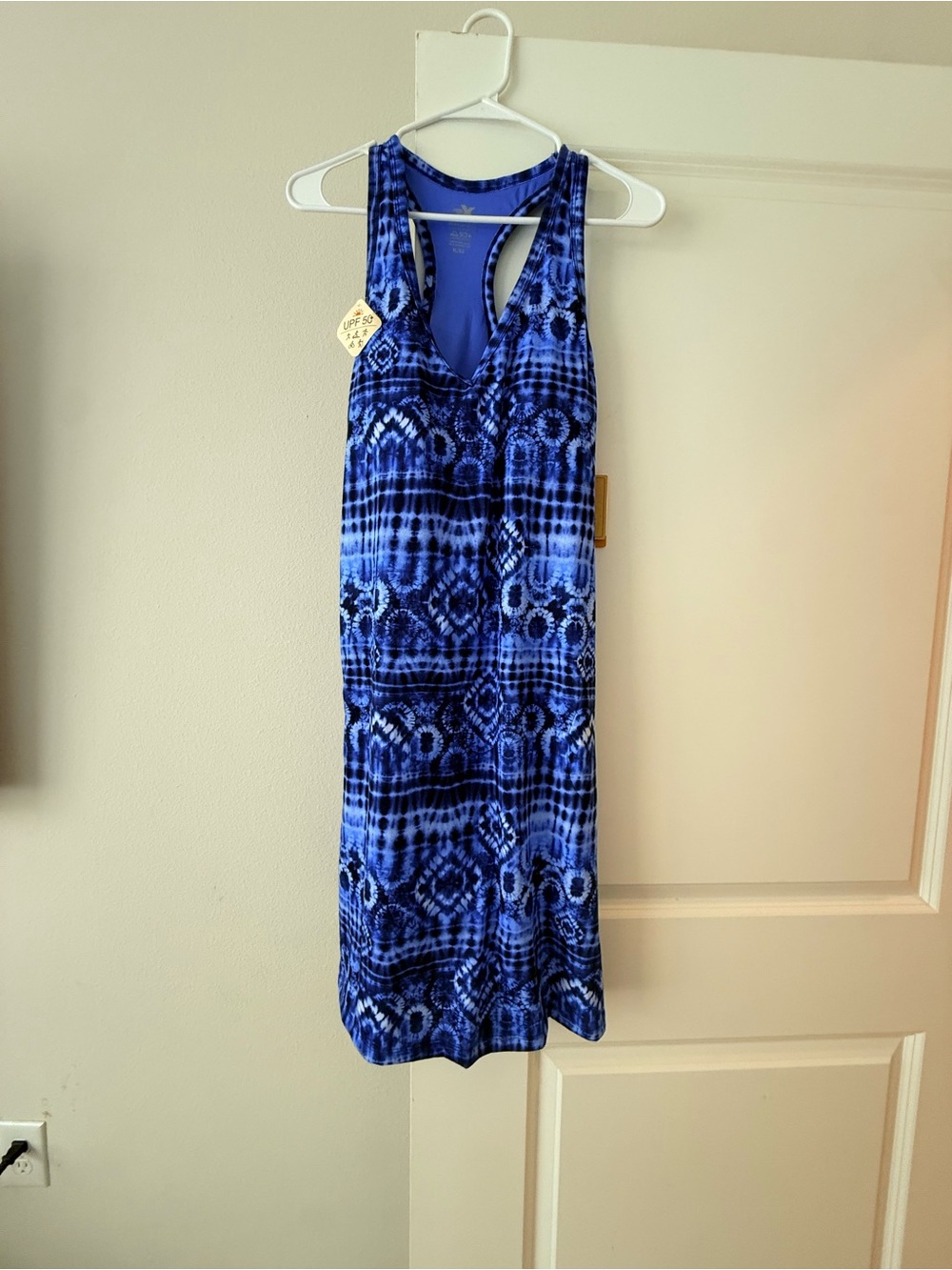 ZeroXposur Blue Tie-Dye Racerback Midi Dress